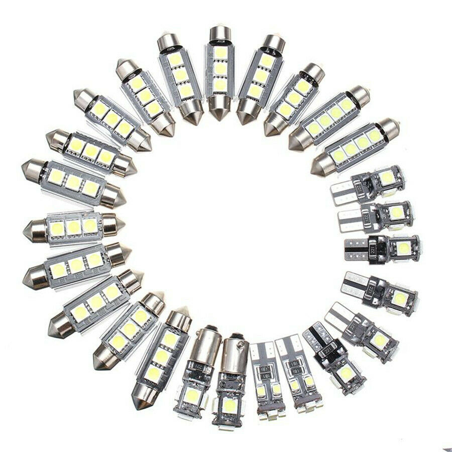 25Pcs Car Interior LED Light Kit 12V Plug and Play Map/Dome/License Plate Light