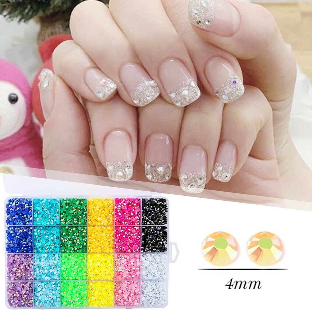 19200pcs Rhinestones Round AB Gems 12 Colors for Craft Decoration 4mm