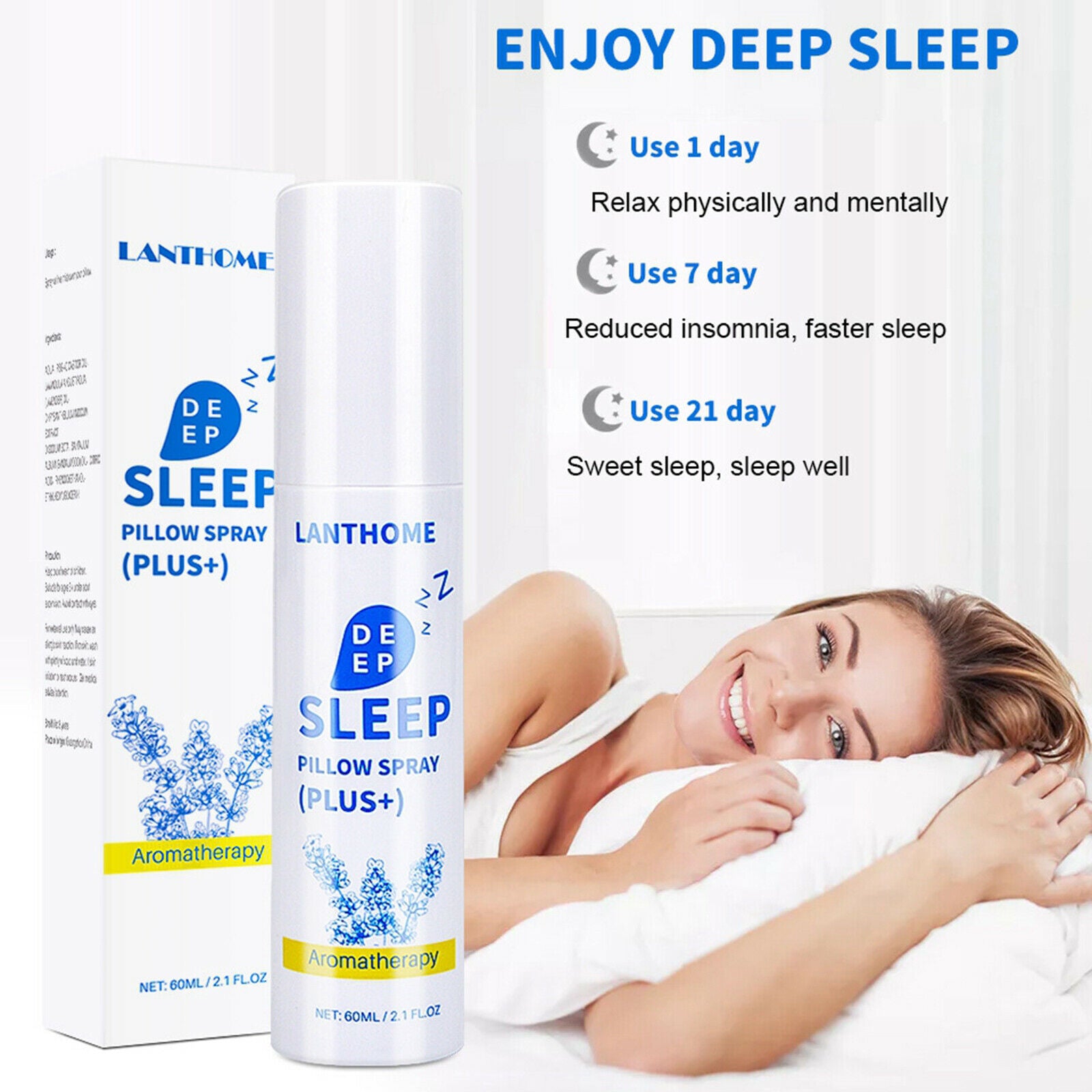60ml Deep Sleep Pillow Spray Aromatherapy Lavender Help Sleeping Calm