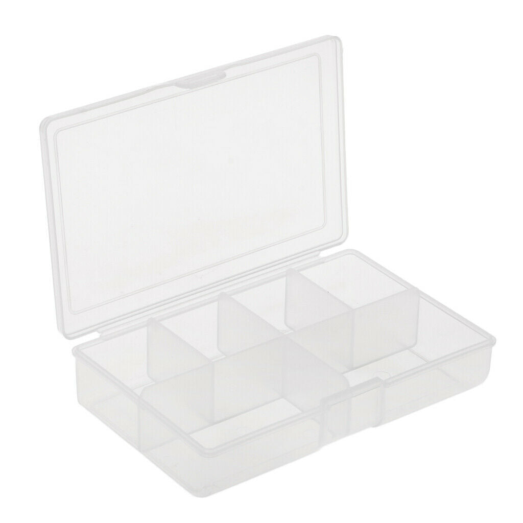 Transparent Fishing Lure Box 6 Grids Fishing Beads Snaps Jig Container Case