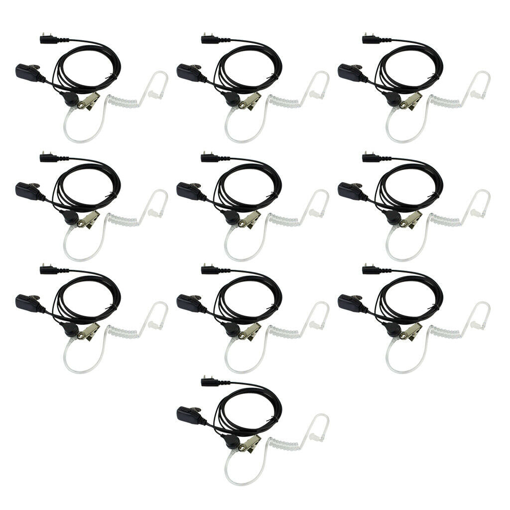 10X Covert Acoustic Tube Earpiece Headset Mic for HYT Puxing Wouxun Baofeng