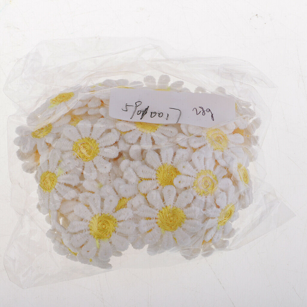 3 yards Daisy Flower   Lace Applique Sewing Trims Trim for Kid Girls Dress