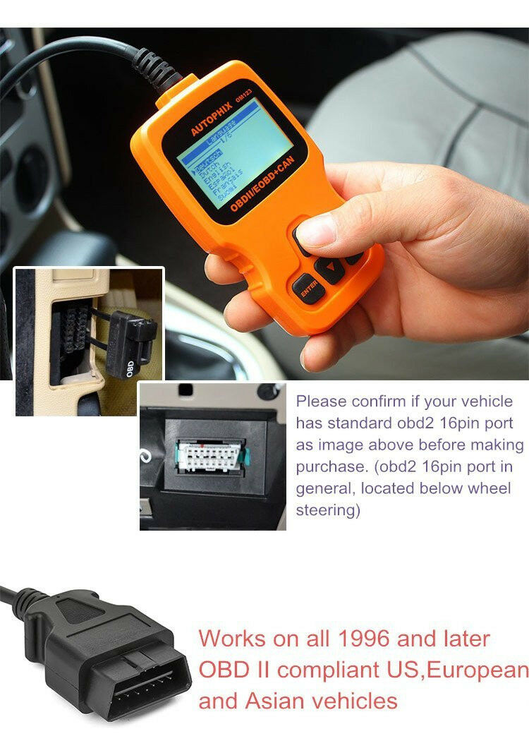 Newest OM123 EOBD OBD2 OBDII Car Scanner Code Reader Auto Engine Diagnostic Tool