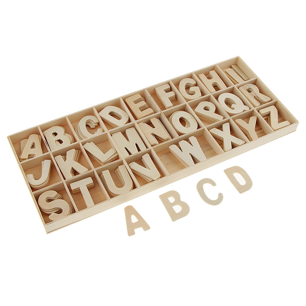 156pc Set Wooden Letter Wood Upper Case Letters Alphabet for Arts Crafts DIY