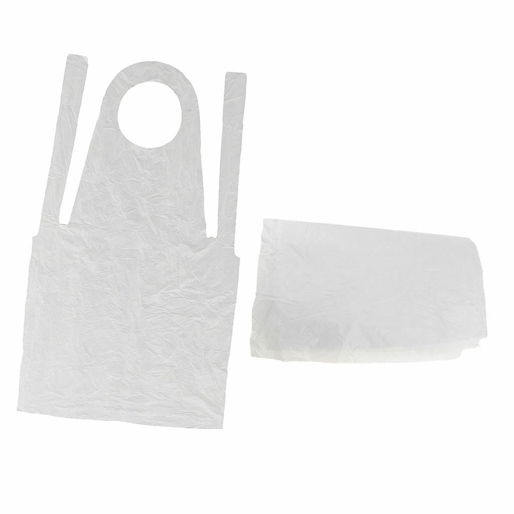 100 x Polyethylene Disposable Apron Waterproof Kitchen Cleaning Aprons