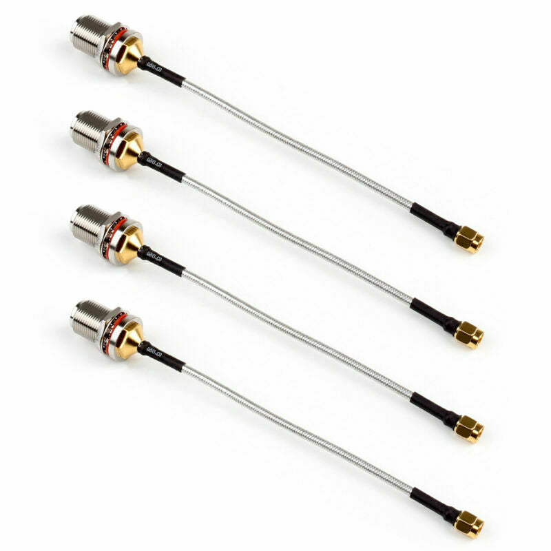 4xN Female Jack Bulkhead to SMA Male RF Pigtail Semi-Flexible Cable RG402 15cm A