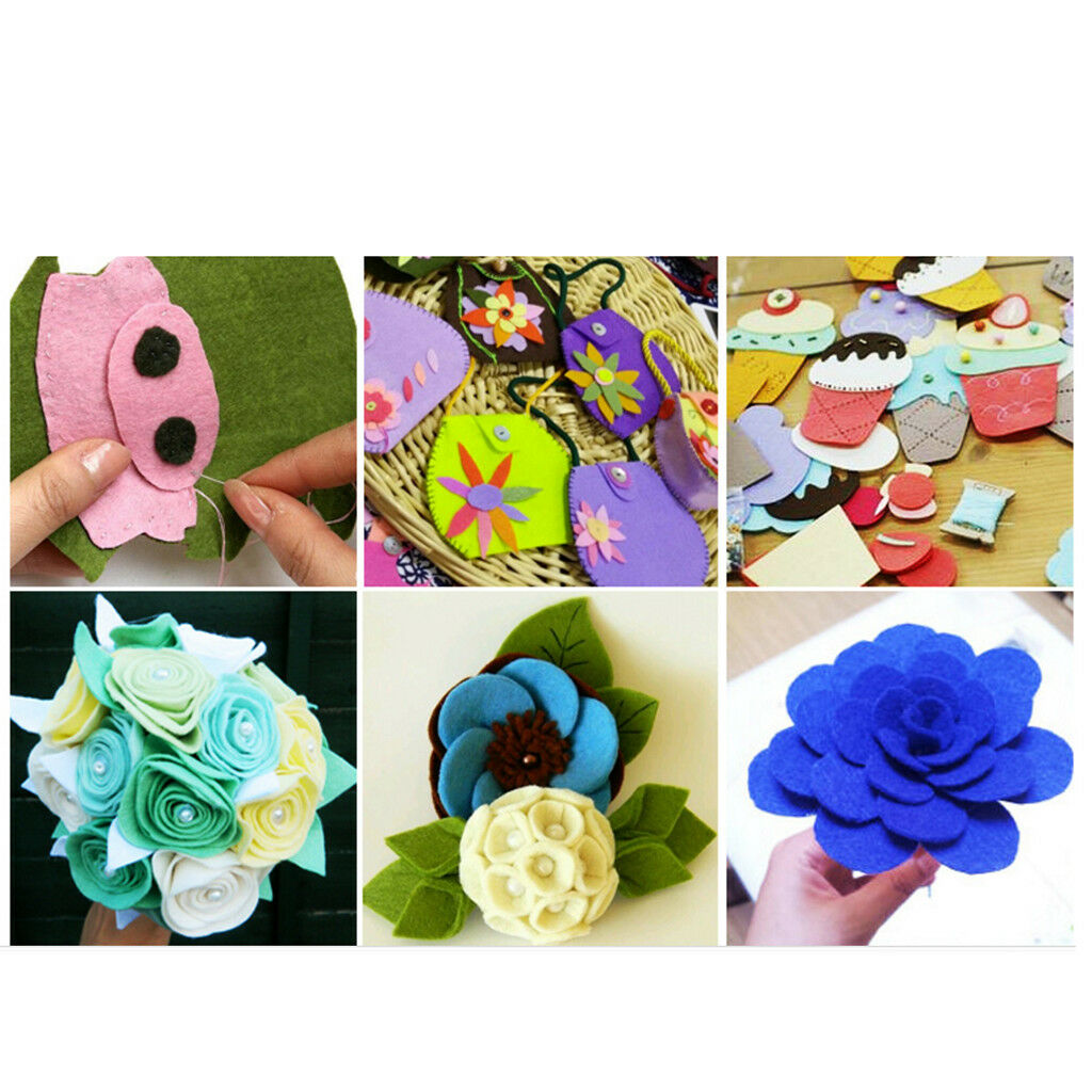 24 Pieces Felt Fabric Sheet Assorted Colors Felt Pack DIY Handmade Crafts