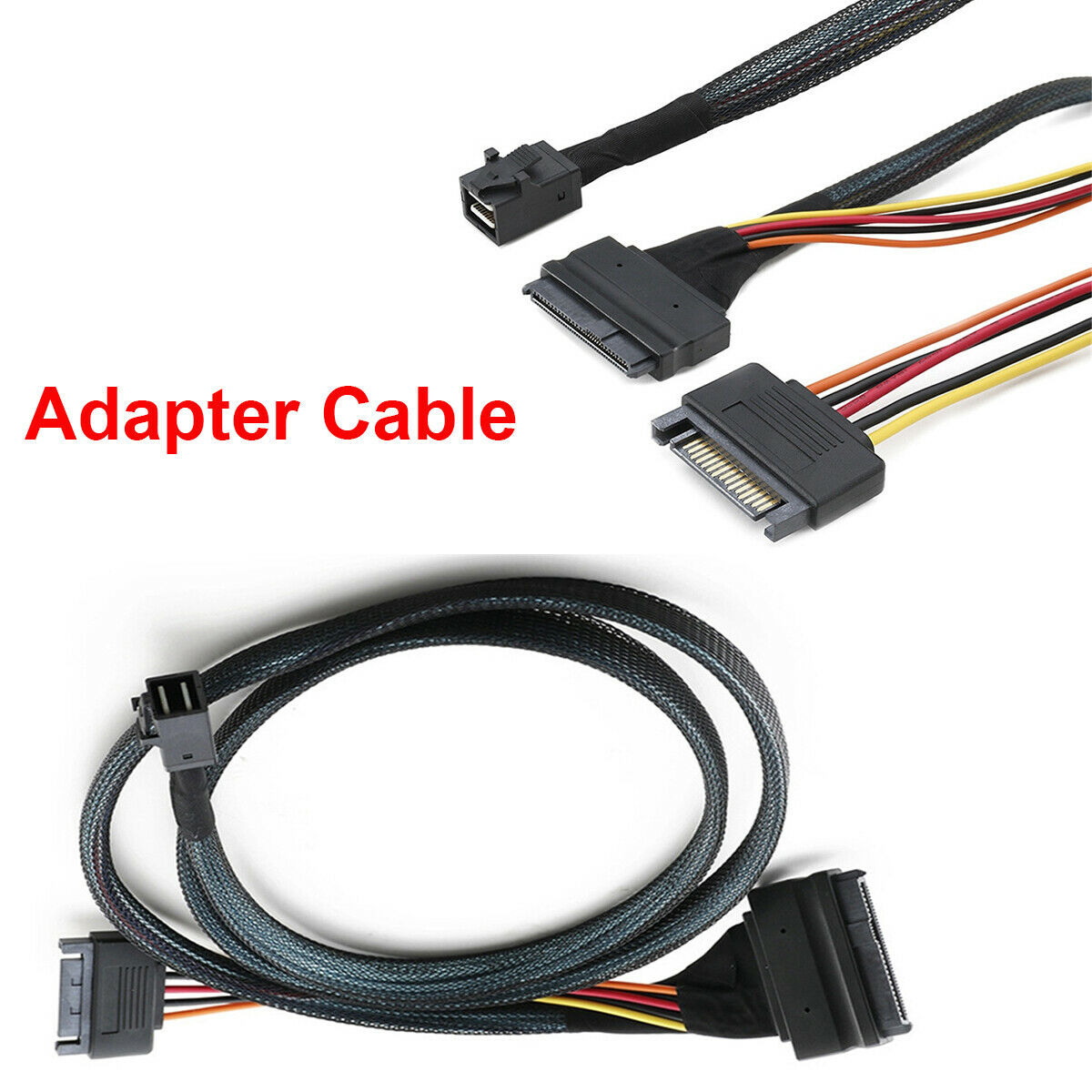 1× Mini SAS SFF-8643 To U.2 SFF-8639 Power Cable For PCIe Slot With U.2 NVMe SSD