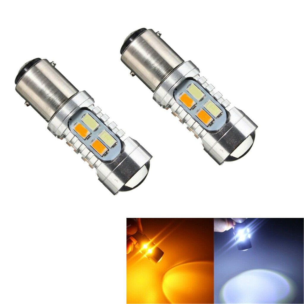 Pair Led Dc Rear Brake Light Bulbs 1157 BAY15d Double Color 20 Cms 5730