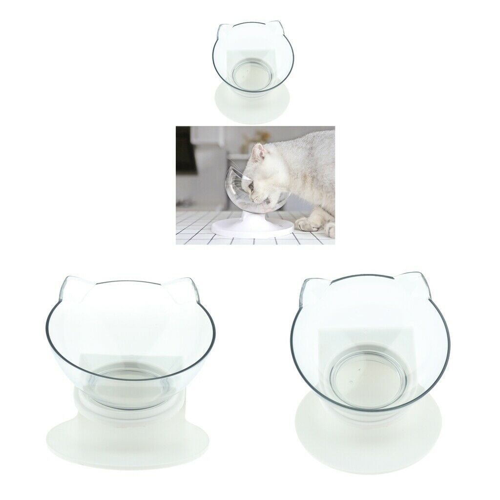 2pcs Cat Kitty Elevated Bowls Pet Raised Feeder Dispenser Puppy Single Bowl