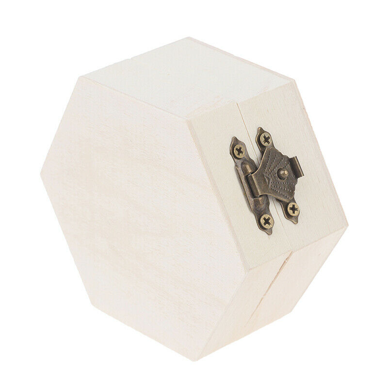 Hexagonal Shaped Wooden Storage Box Jewelry Wedding Gift Box Jewelry Display