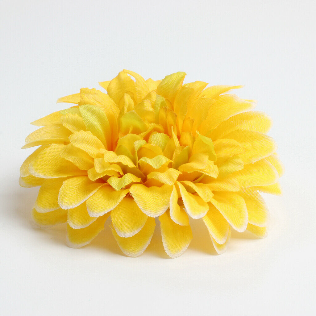 10x Artificial Chrysanthemum Flower Head Wedding Home DIY Craft Decor Yellow
