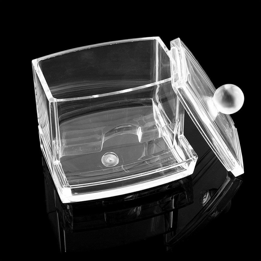 Clear Acrylic Q-tip Makeup Storage Cotton Swab Holder Box Cosmetic Organizers