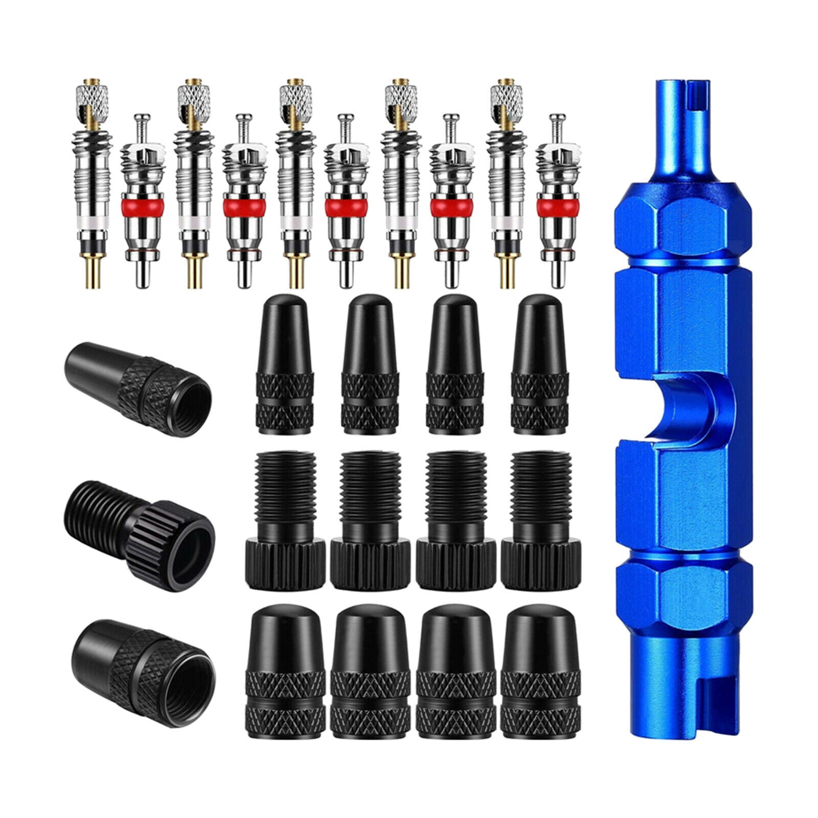 26pcs Premium Bike Valve Core Remover Removal Tool Kit Presta and Schrader
