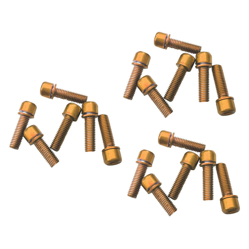 18Pcs MTB Road Bike Hex Socket Screws Carbon Steel for Handlebar Stem Golden