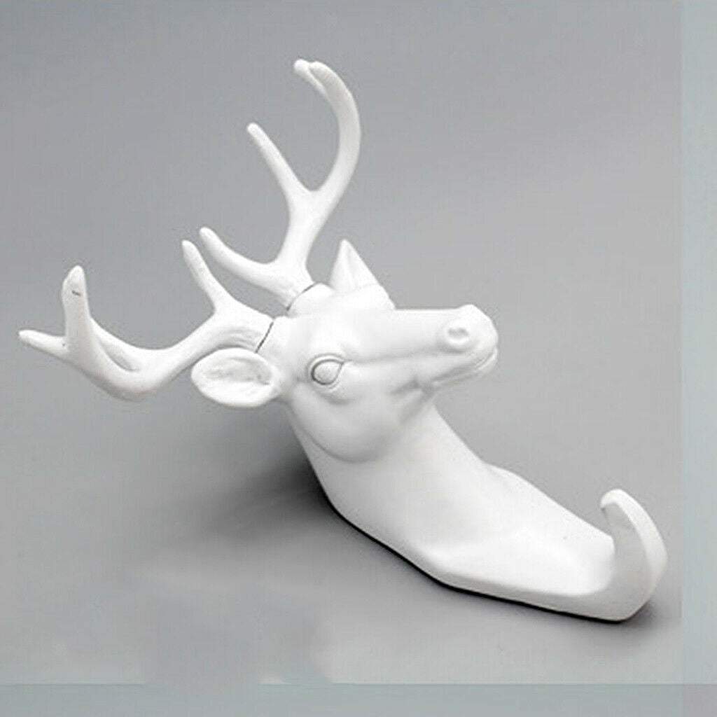 Set of 2, Elephant Deer Single Wall Hook / Hanger, Animal Hooks Heavy Duty,