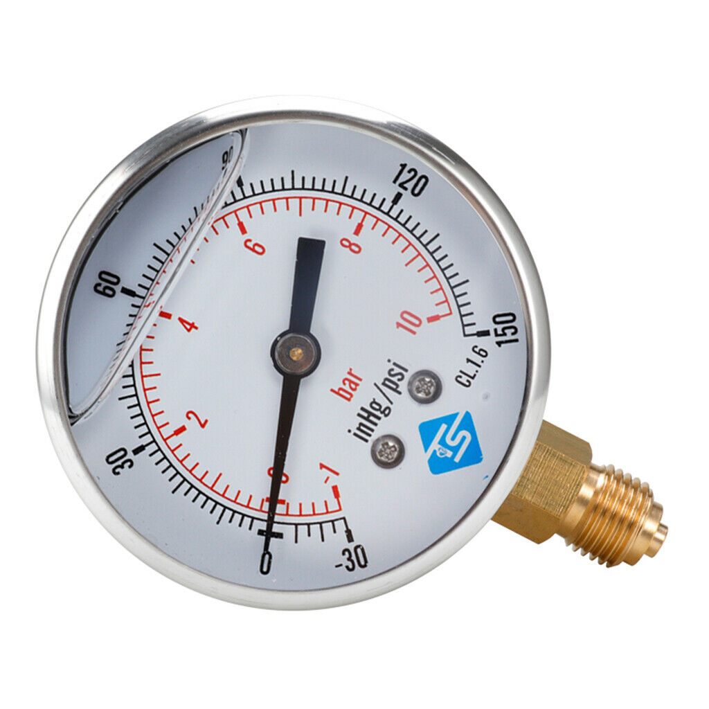 Vacuum Gauge S/Steel Case , -1-2bar,-30-30hg/psi , -1-7bar,-30-100hg/psi F