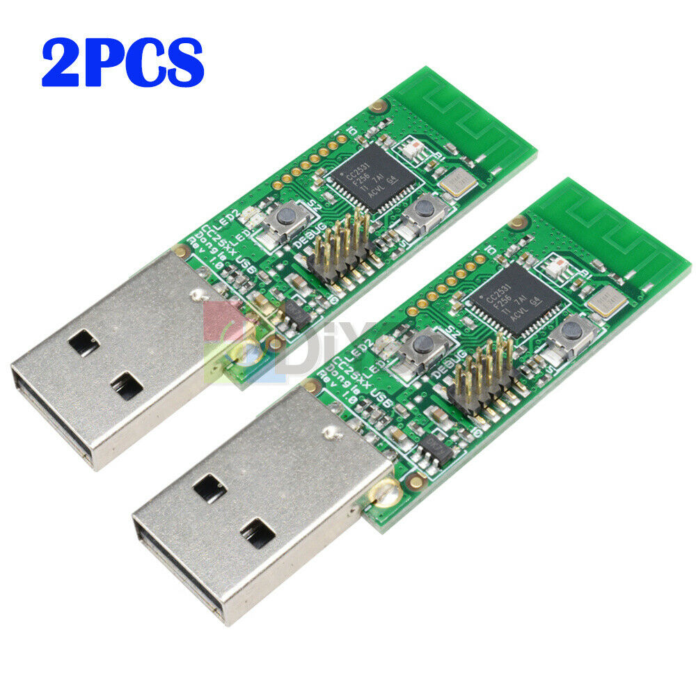 2x CC2531 Wireless Sniffer Packet Protocol Analyzer Module For Zigbee USB Dongle