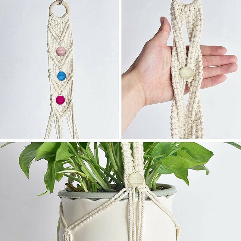 DIY Macrame Kit,Macrame Wall Hanging Kit,Cotton Cords 3mm,Wooden s,Wooden StT6B1