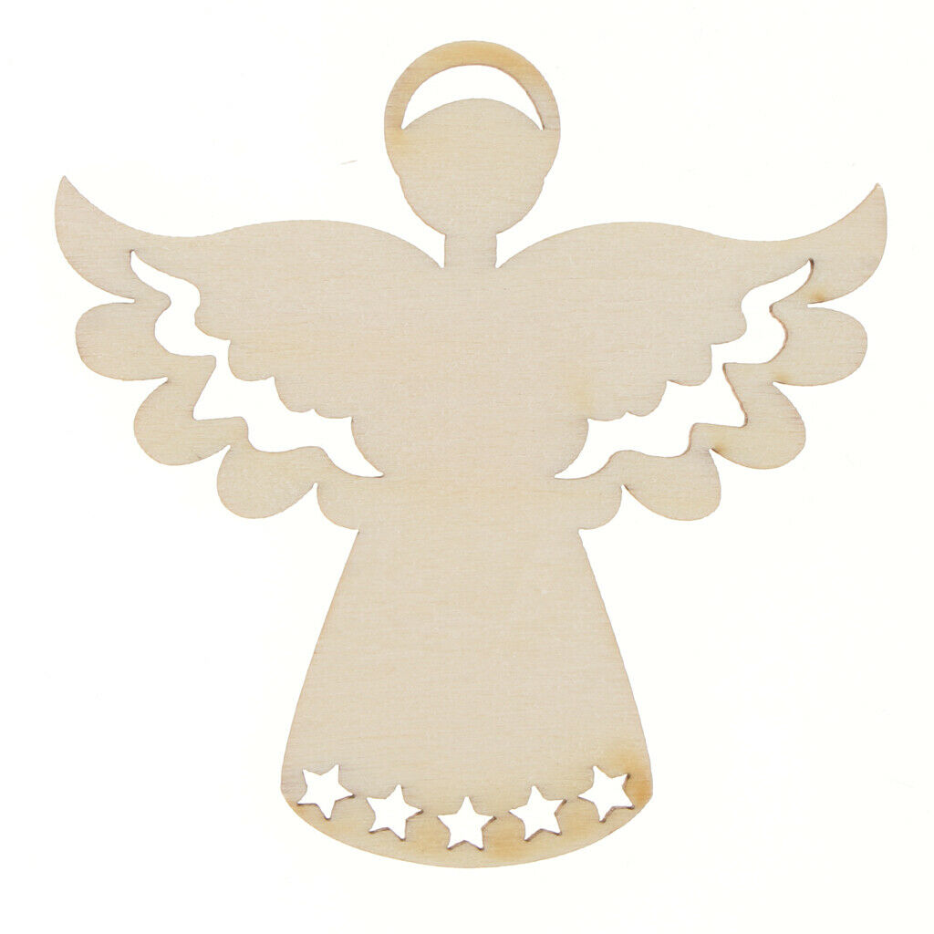 24 Set Unpainted Angel Wooden Craft Gift Tags Price Labels