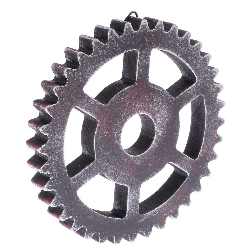 12cm Industrial Wood Wooden Gear Home Bar Cafe Wall Hanging Decoration #C