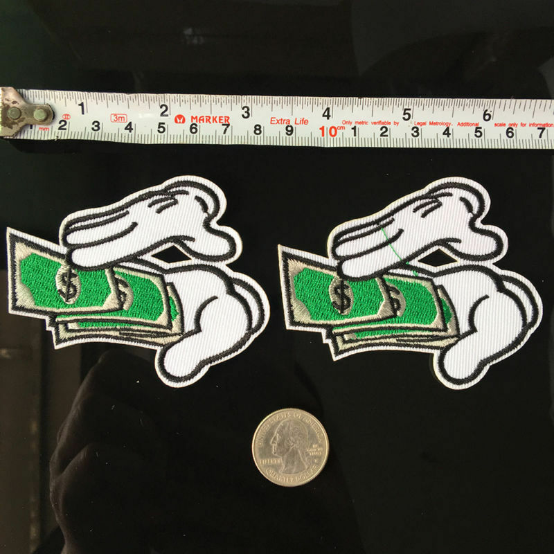 Lucky Money Dollar Patches Embroidery Sewing Applique DIY Iron On Handcraft