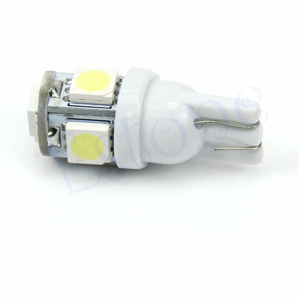10x T10 Xenon White 5050 SMD 5-LED 194 168 W5W 360° Wedge Bulb Car Tail light