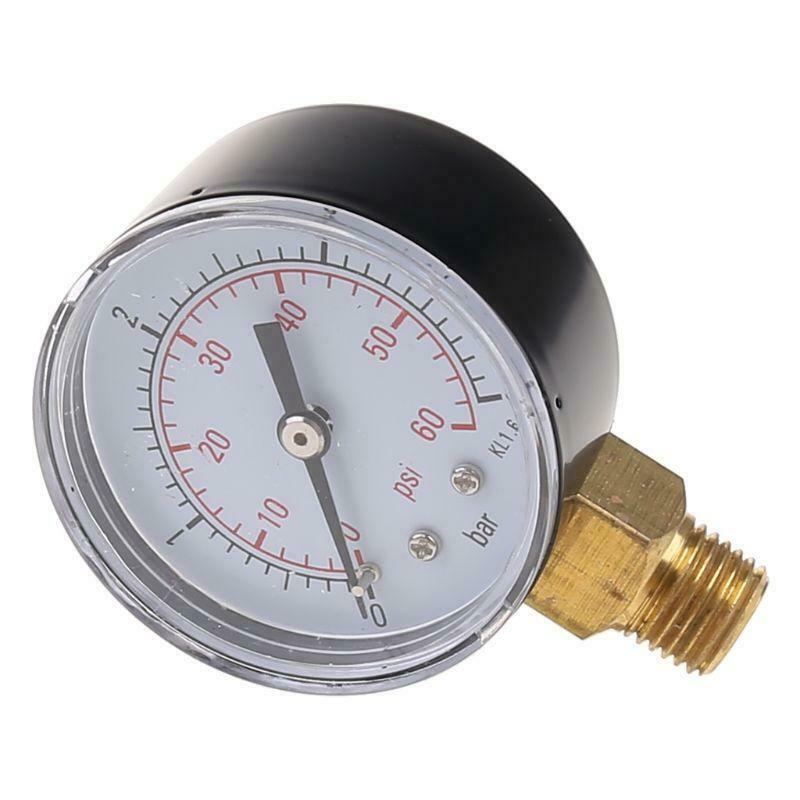 0-60 PSI Mini Pressure Gauge Pool Spa Filter Water Pressure Measuring 1/4" NPT