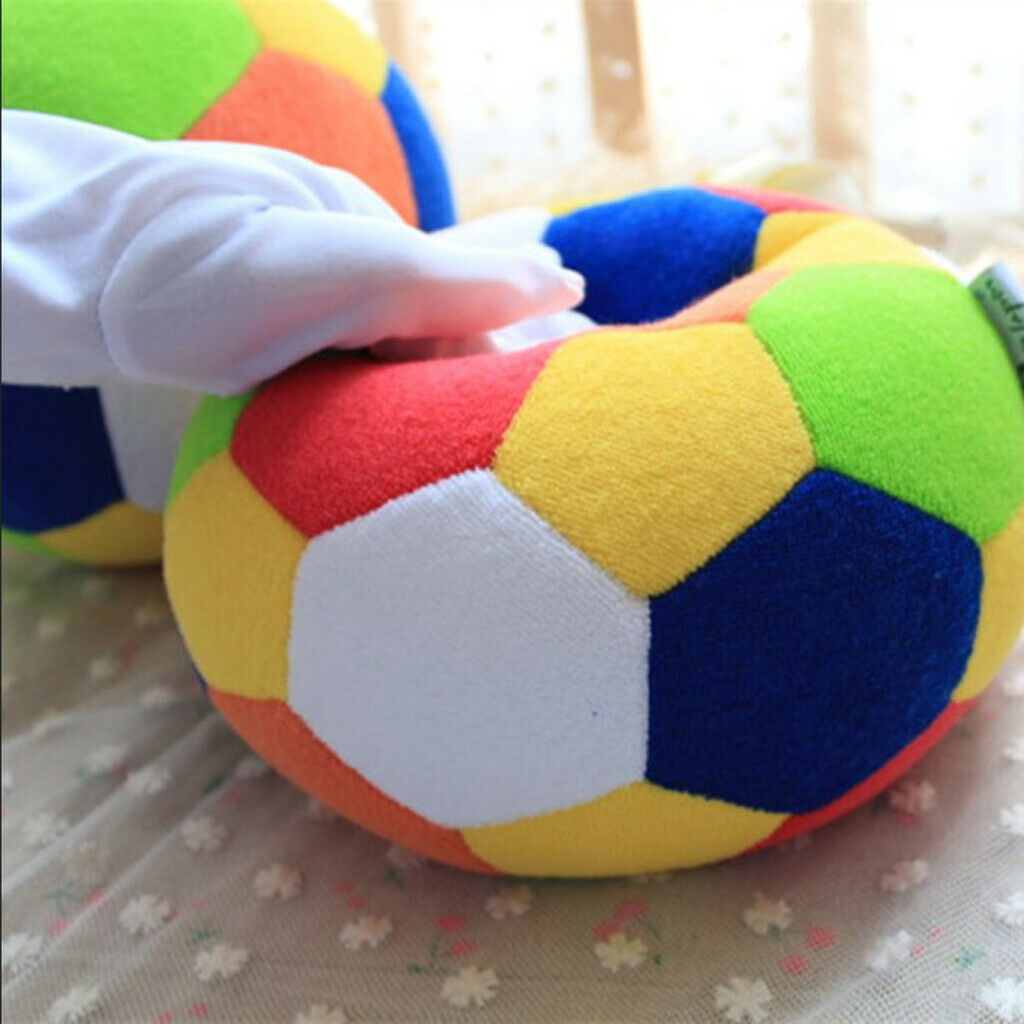 2x Kids Stuffed Soccer Cute Colorful Kids Cloth Ball Indoor Outdoor Sports