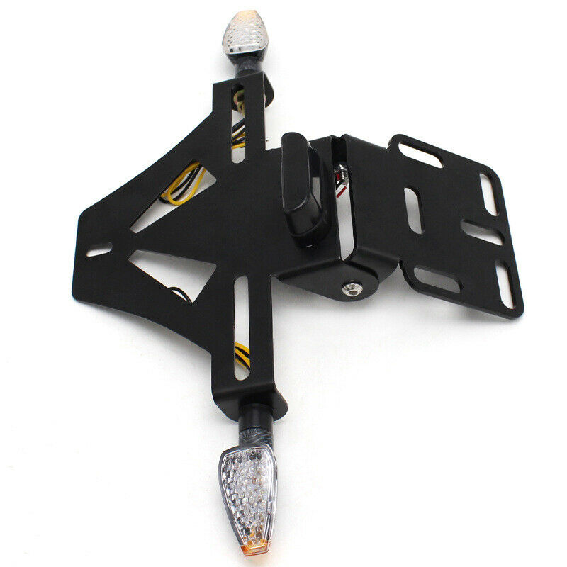 12V Motorcycle License Plate Frame Tail Lamp with LED Turn Signal Light Bracket