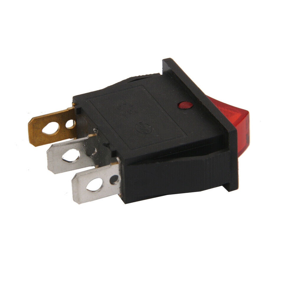 10pcs AC 125-250V Red LED Light Auto Automobile On / Off Button Switch