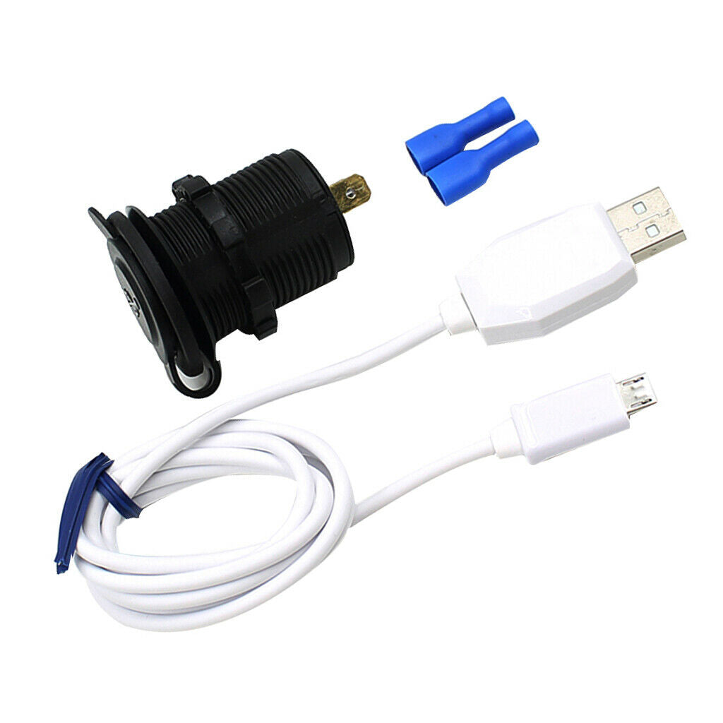 Motorcycle Waterproof Cigarette Lighter with USB Phone Charger LED Voltmeter