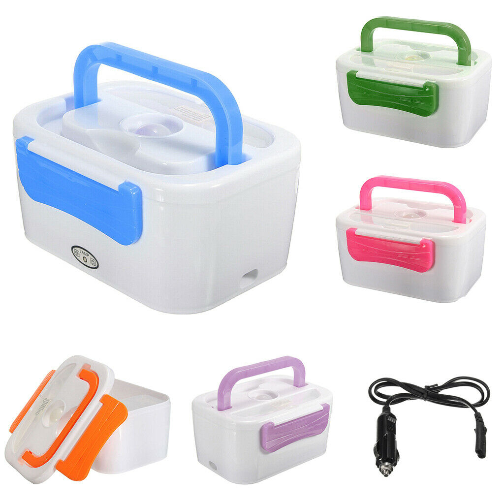 Blue Electric Heated Portable Compact FOOD WARMER Lunch Bento Box 45W