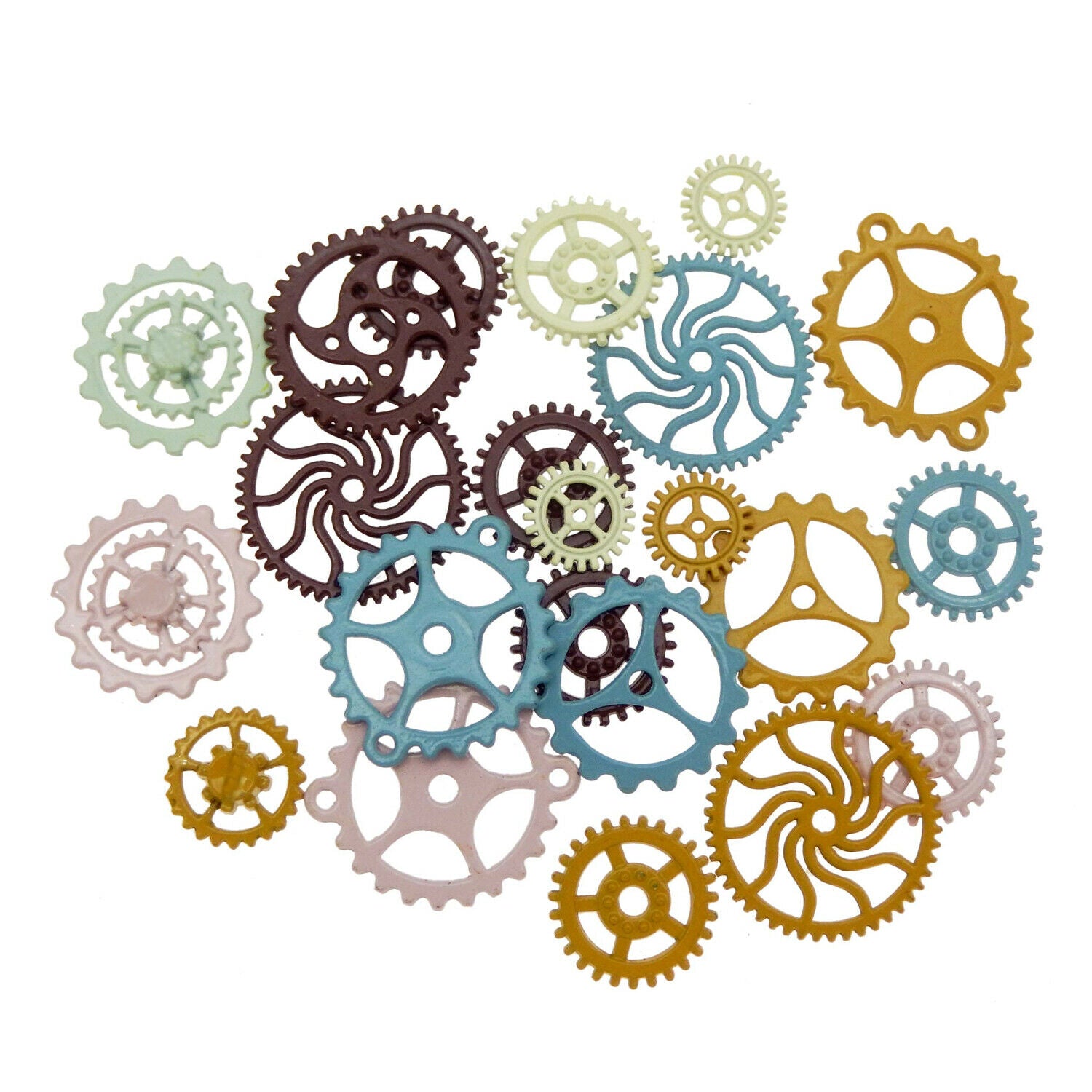 20pcs 10-30mm Assorted Gear Wheel Alloy Pendant Charms Jewelry DIY Accessories