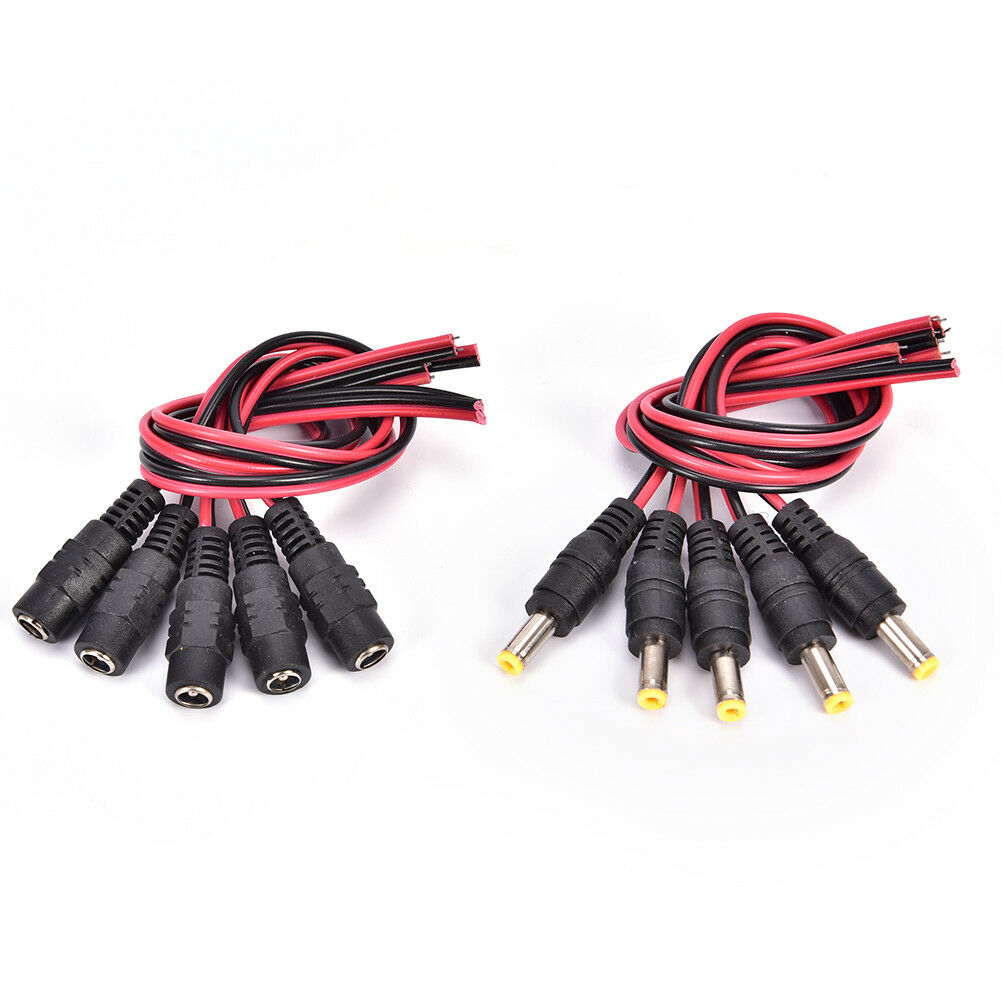 5PCS 5.5x2.1mm Male DC Power Socket Jack Plug Connector Cable 12V Pi.l8