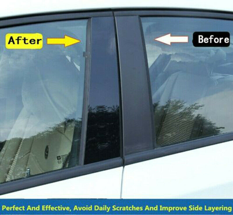 6PCS Black Pillar Posts Covers Door Trim FOR HYUNDAI TUCSON 2016-2020