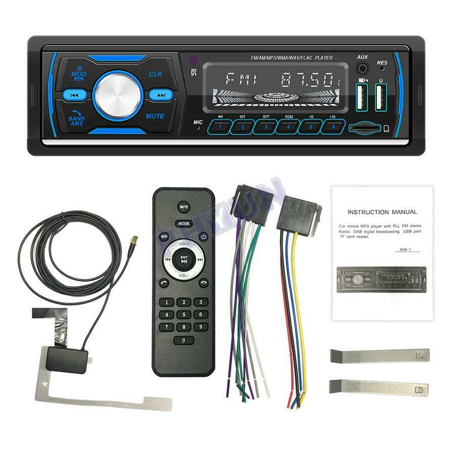 1DIN Car Radio MP3 Player DAB+ RDS FM AM Tuner Bluetooth Hands-free Calling
