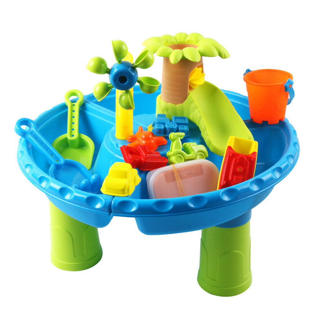 4-in-1 Summer Sand Water Table 22PCS Sandpit Water Toys Kids Outdoor Toys