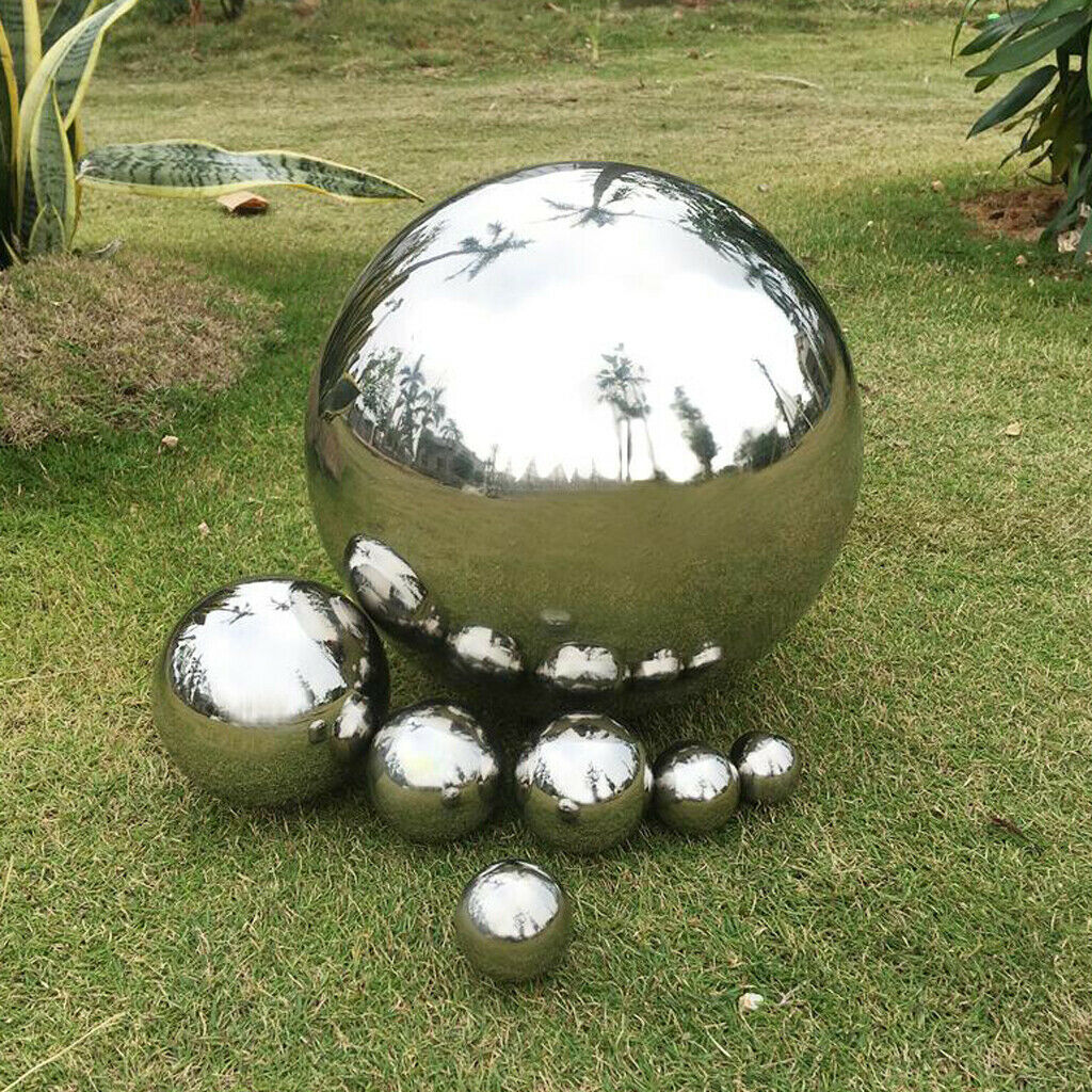 Stainless Steel Mirror Polished Sphere Hollow Round Ball Garden Ornament76mm