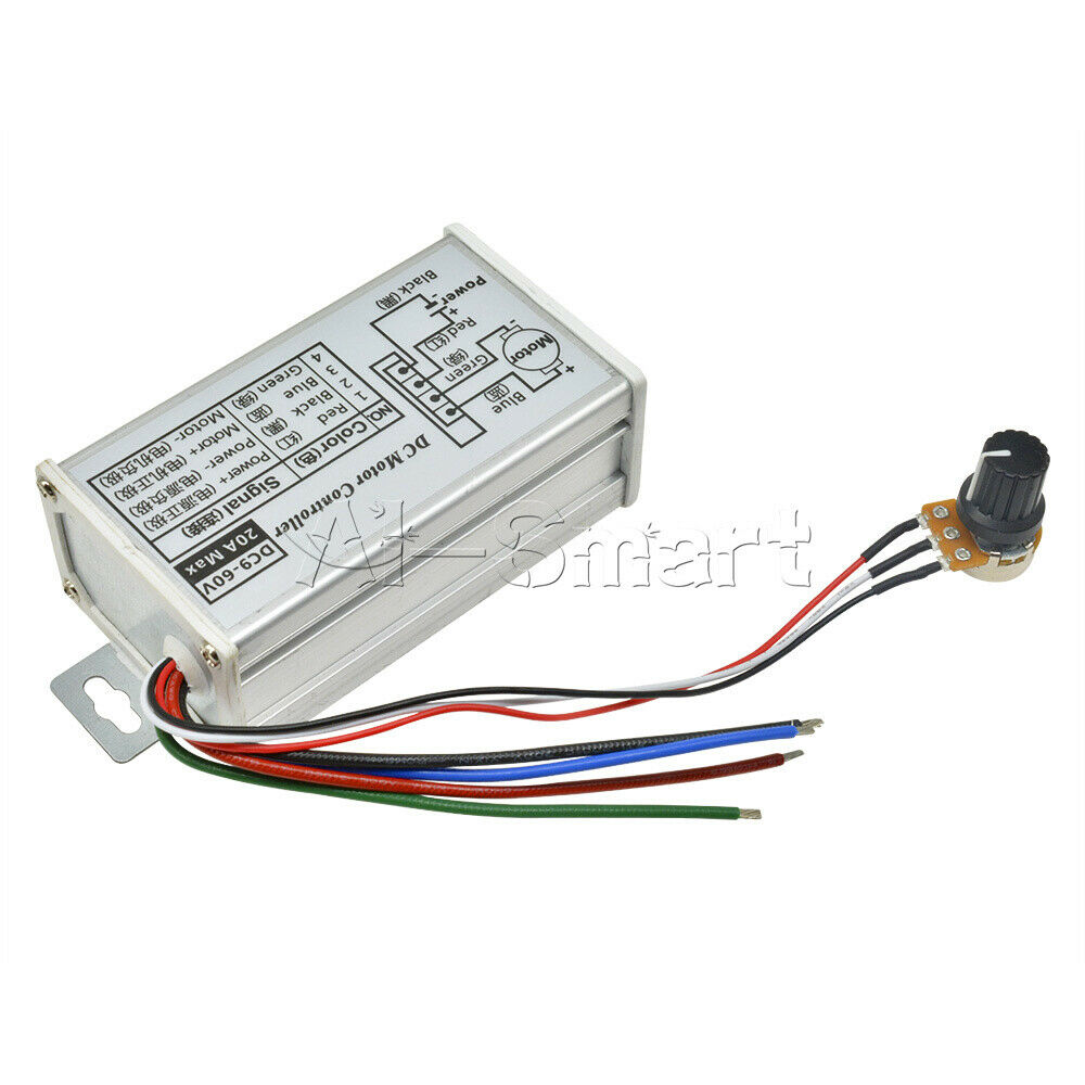 DC 9V 12V 24V 48V 60V 20A 25KHz Motor PWM Speed Controller Driver Regulator