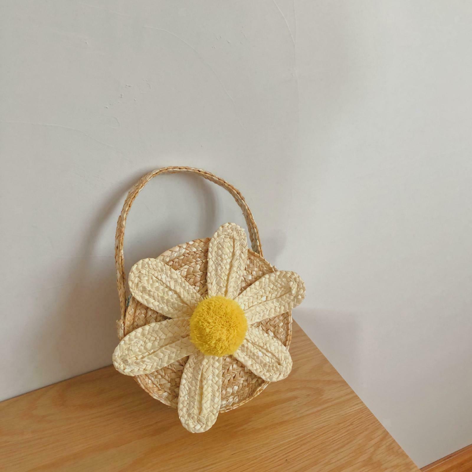 Kids Children Straw Messenger Bag Shoulder Bag