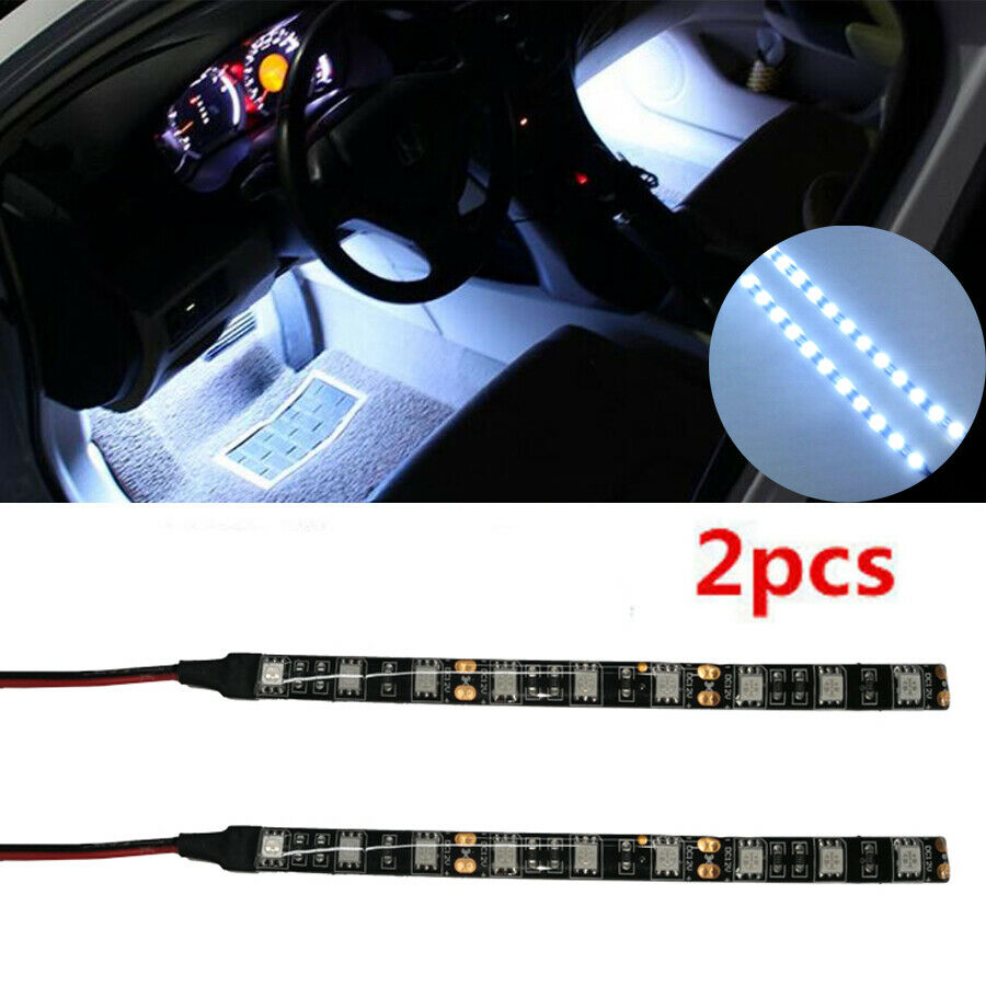 2 x white  6 inch 9 LED Waterproof Flexible 5050 Strip BLACK PCB board