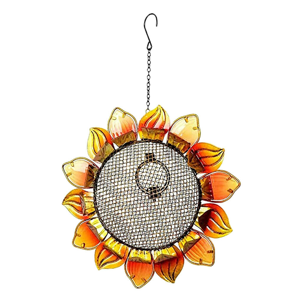 Bird Feeder Squirrel Guard Metal Sunflower Shaped Hanging 28cm