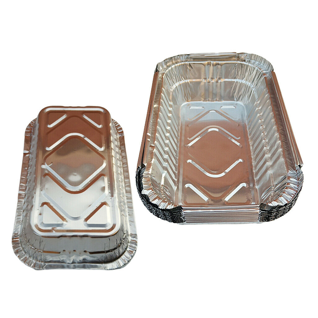 20pcs Aluminum Foil Grill Drip Pans For BBQ Roasting 700ml Eco-friendly