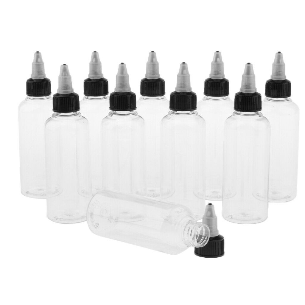 40 Pcs Clear Empty Plastic Bottles with Twist Top Dropper Nozzle Caps  100ml