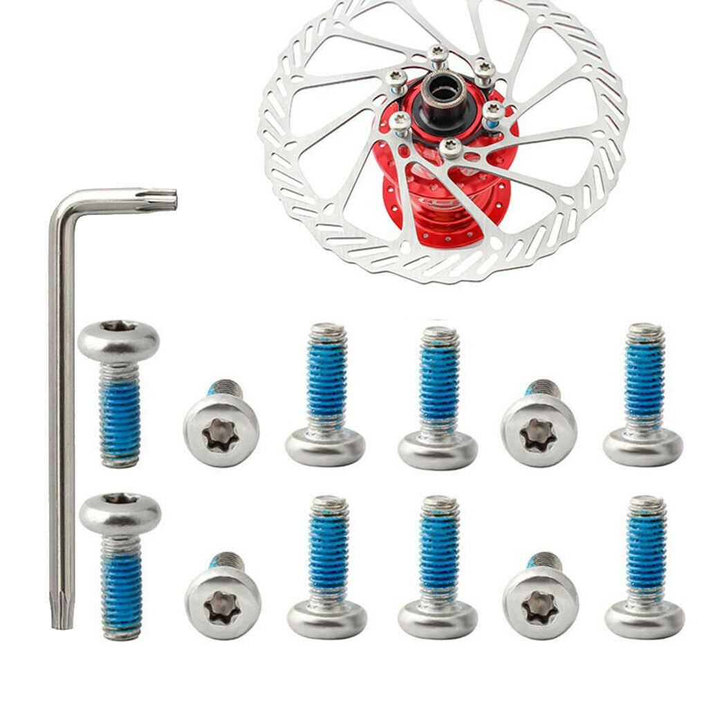 Standard Steel MTB Bike Bicycle Disc Brake Rotor Screw Bolts M5x10mm Set