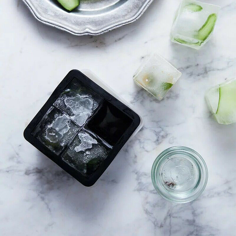 Silicone Ice Cube Square DIY Mould Large Jelly Mold Tray Maker for Cocktail Beer