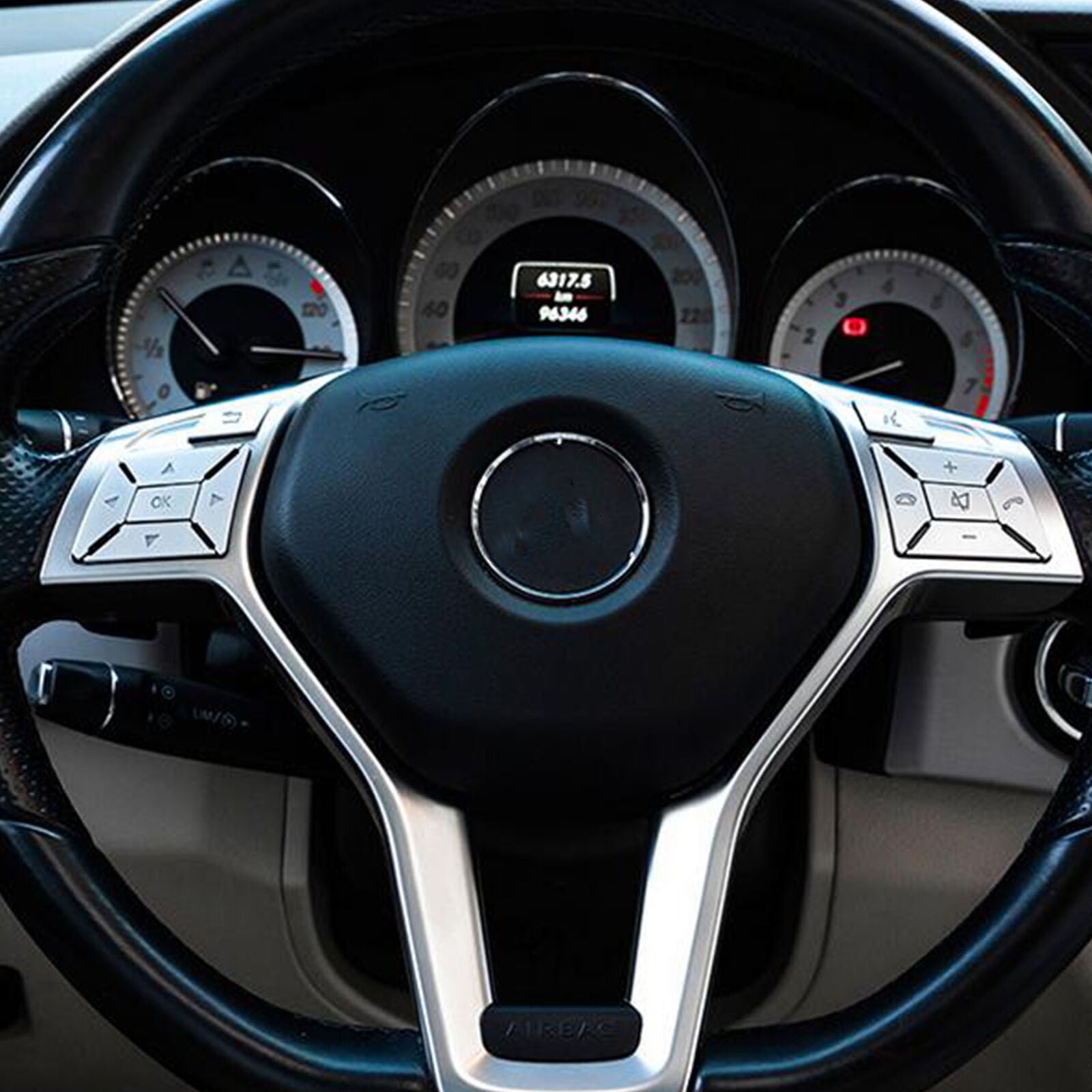 Interior Steering Wheel Button Trim Cover 12pcs For Benz E Class W212 2012-2014