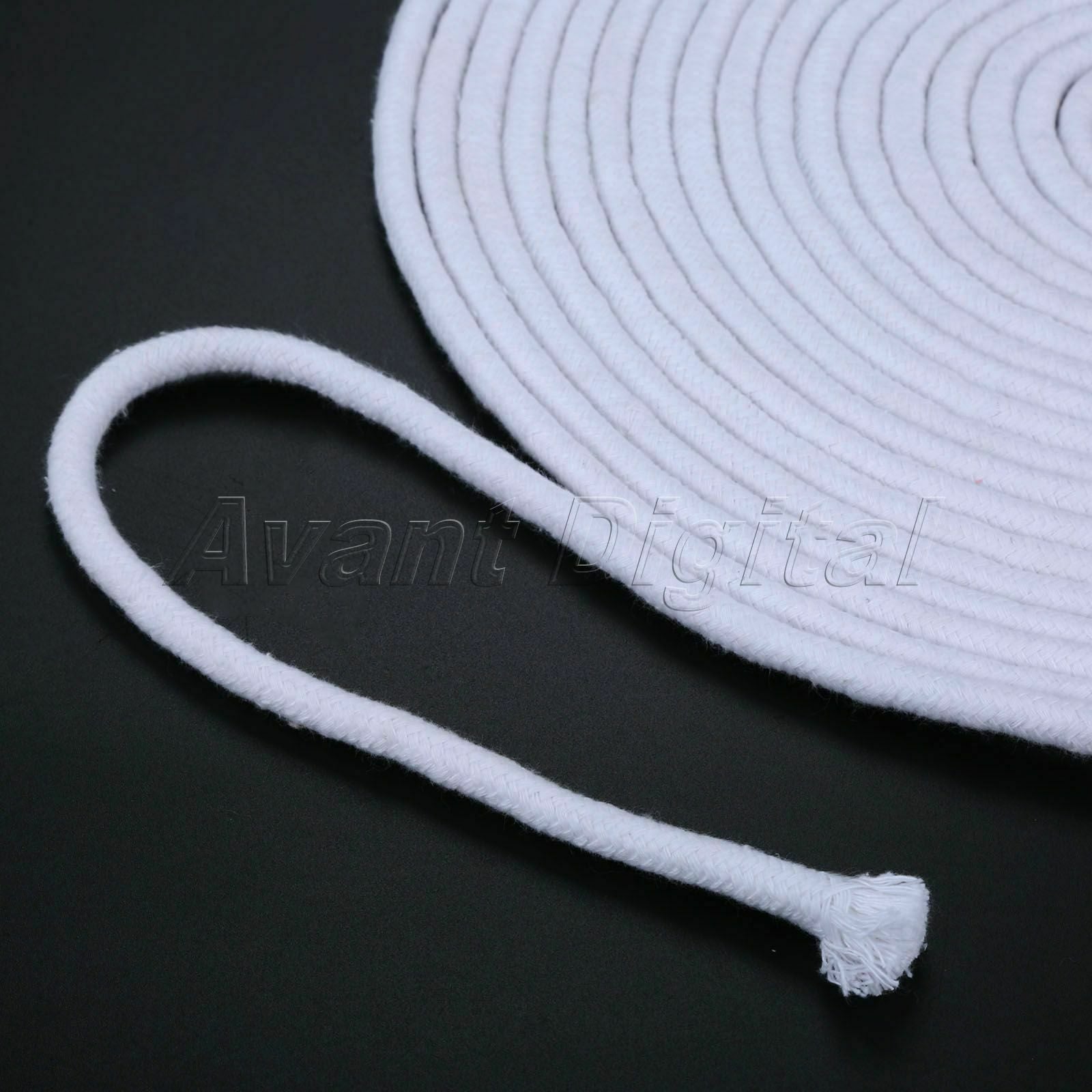 10M Thick Candle Making Lantern Oil Lamp Wick Roll Flat Cotton Core Dia. 8mm 1Pc