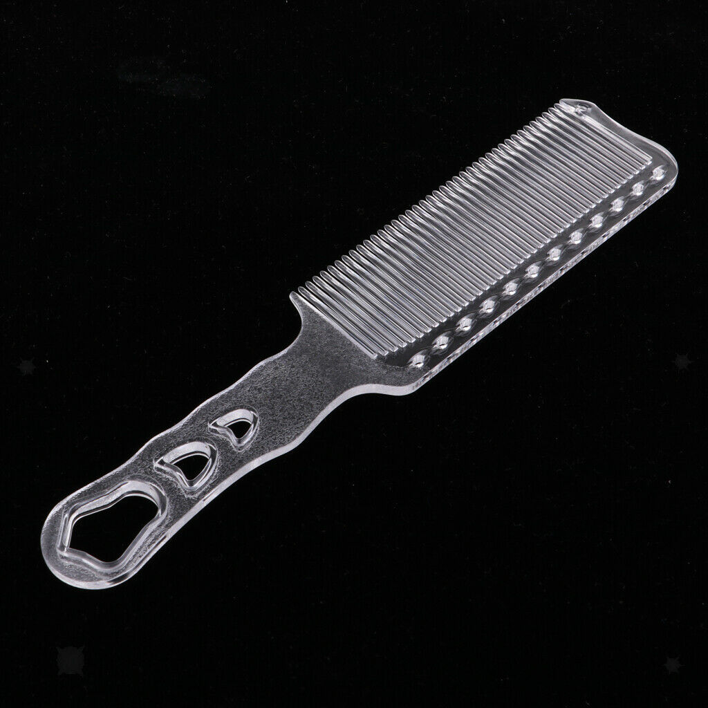 Professional Flat Top Styling Comb Clear Plastic Clipper Fine Tooth Comb